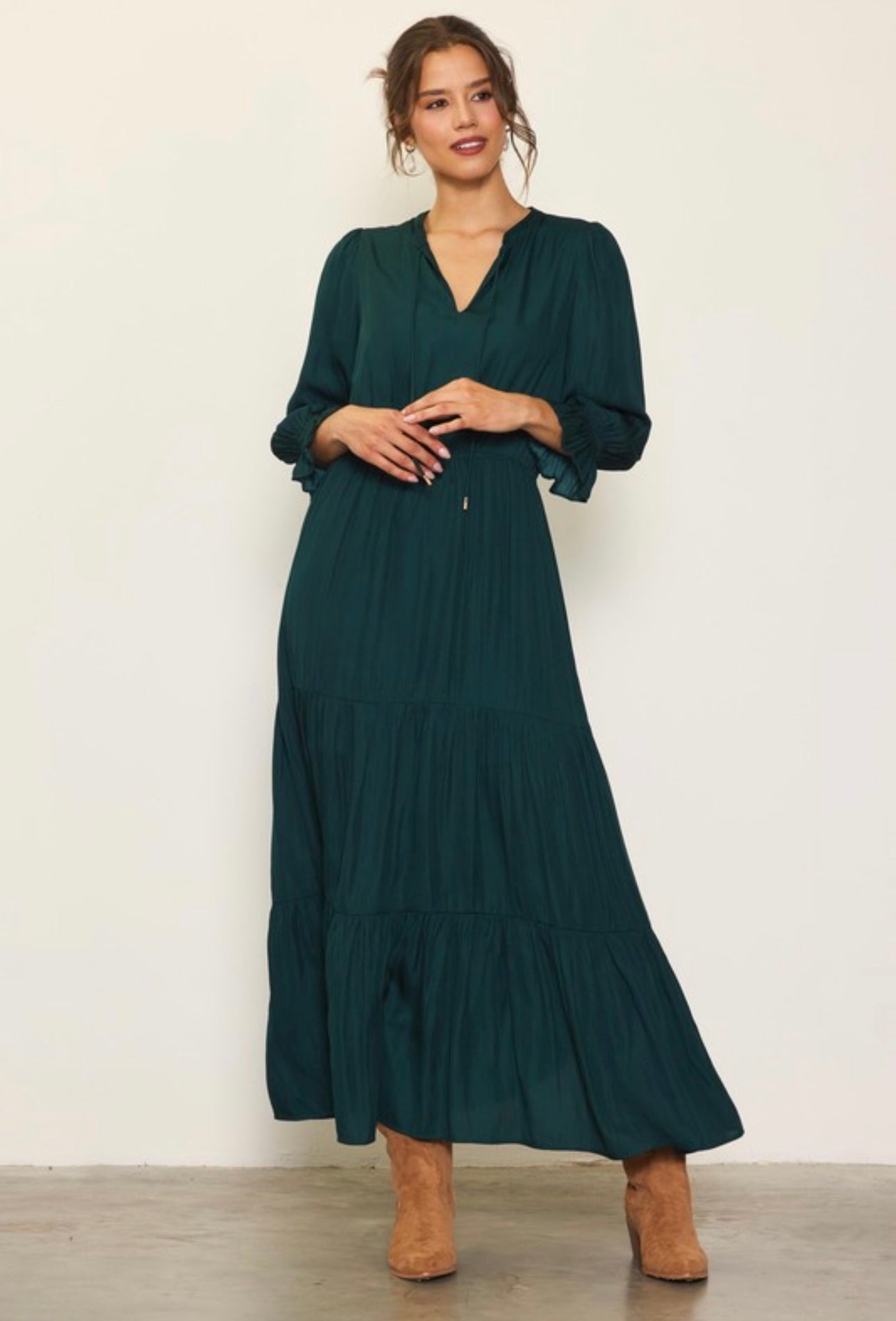 Evergreen Elegance Maxi dress