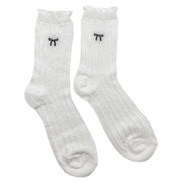 Ribbon Crew Socks