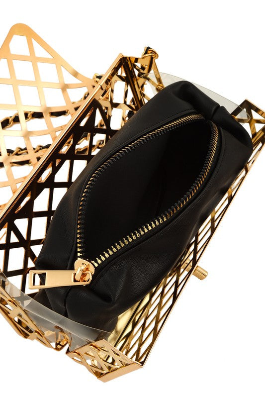 Coco Metal Square Chain Crossbody Bag
