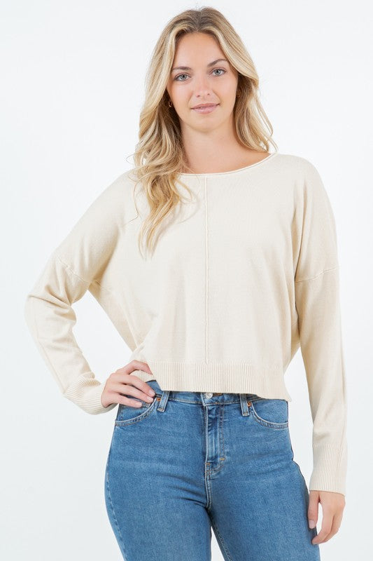 Amber Glow Round Neck Sweater