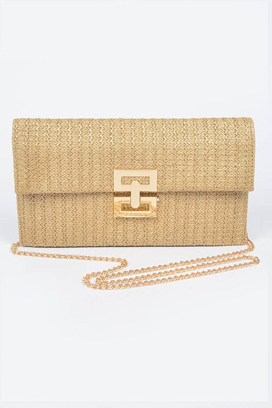 Puerto Vallarta Straw Flap Clutch