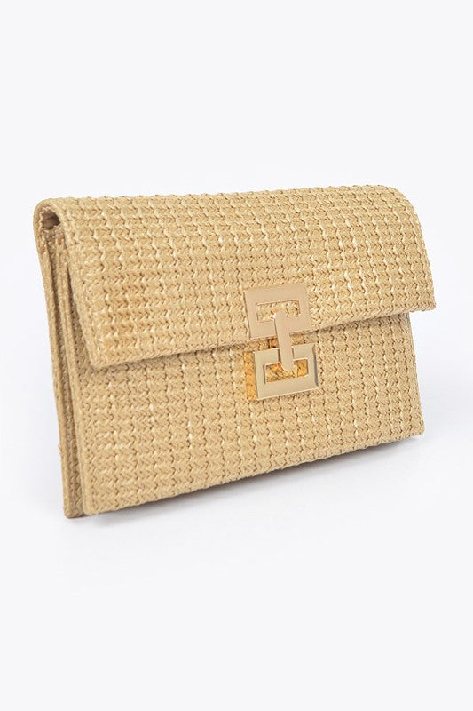 Puerto Vallarta Straw Flap Clutch