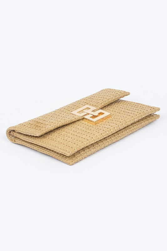 Puerto Vallarta Straw Flap Clutch