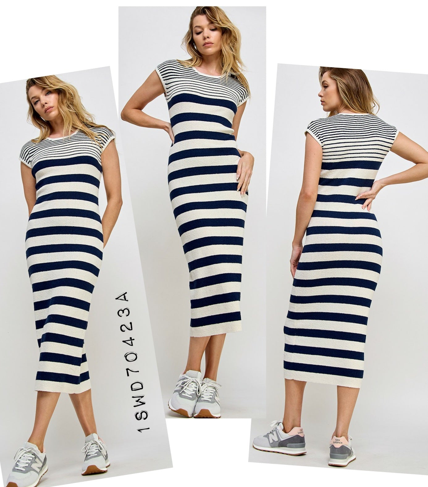 Destiny Striped Midi Dress