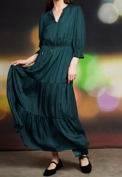 Evergreen Elegance Maxi dress