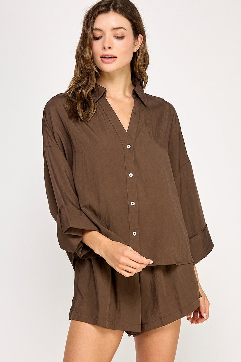 Isla V Neck Top and Short Set