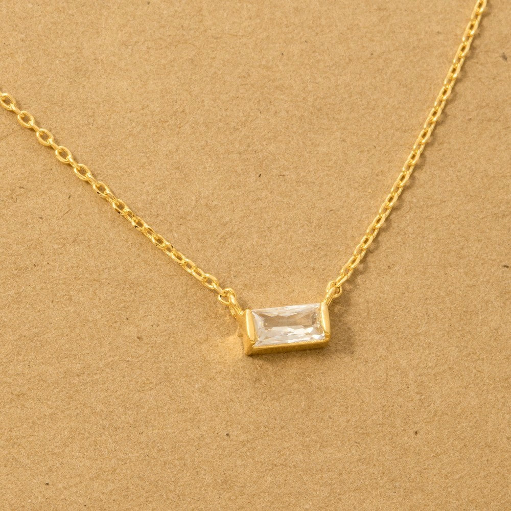 Mini Stud Rhinestone Pendant Necklace