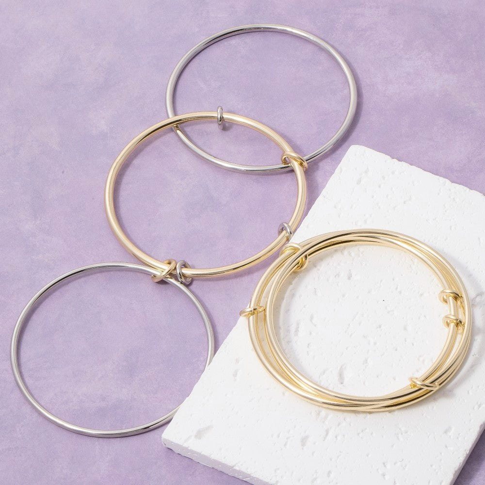 Triple Wire Adjustable Bangle Bracelet