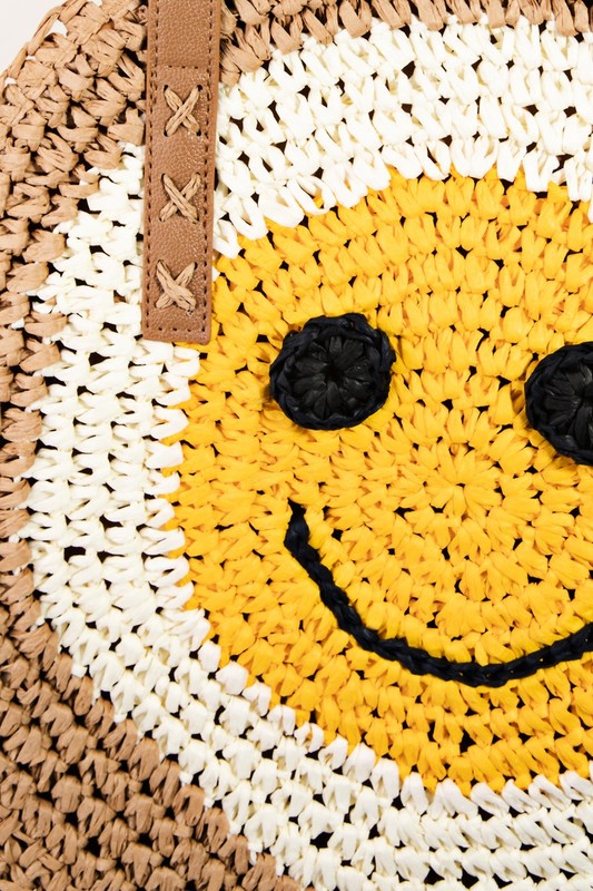 Sunny Smiles Straw Tote