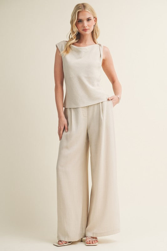 Flow Pleated Wide Leg Pants