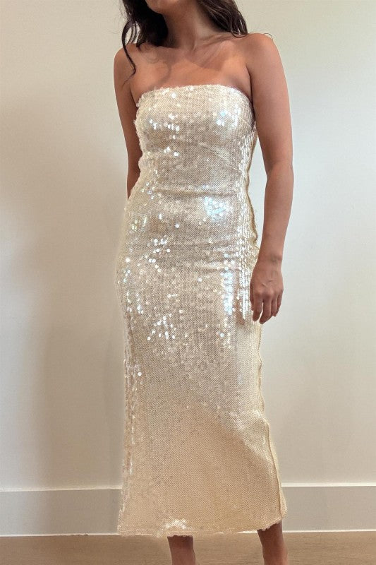 Champagne Nights Sequin Dress M Champagne Nights Sequin Dress M