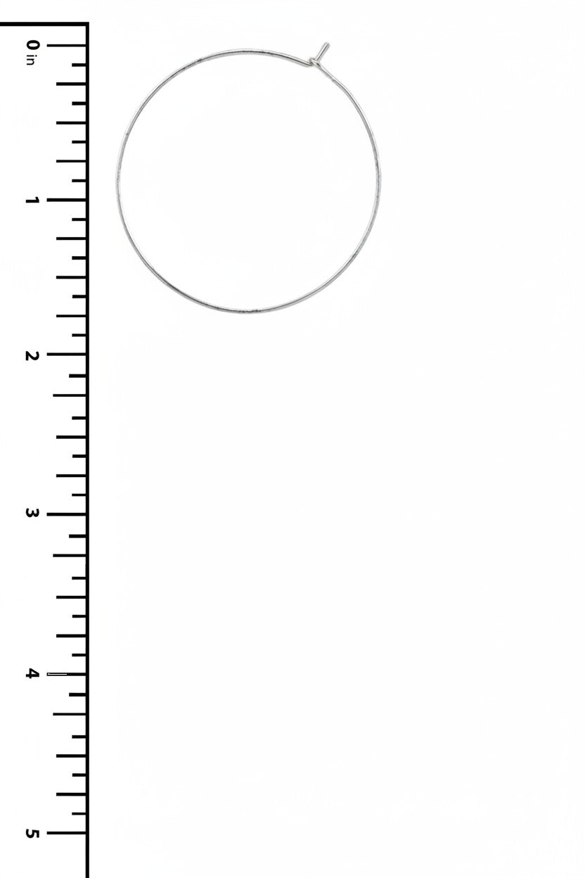 Silver White Gold 40mm Hoops