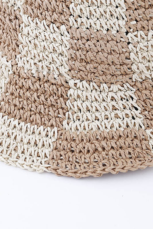 Checker Weaved Bucket Hat