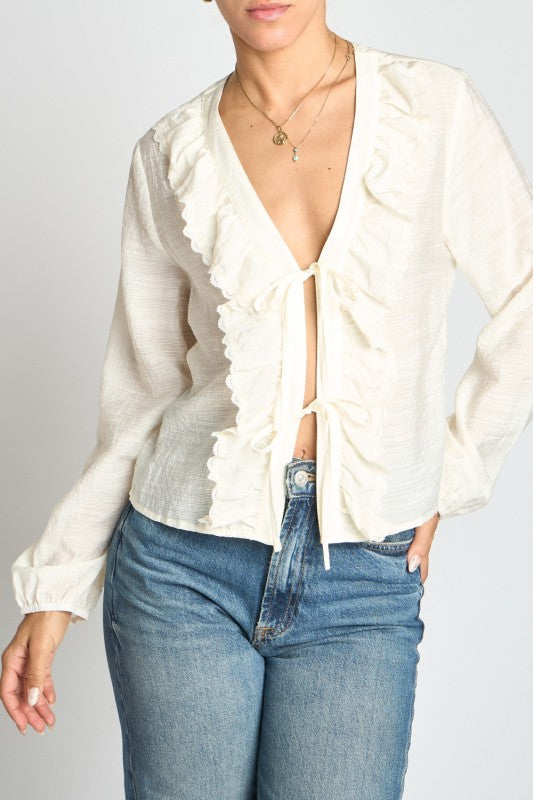 Pure Grace Tie-Front Blouse