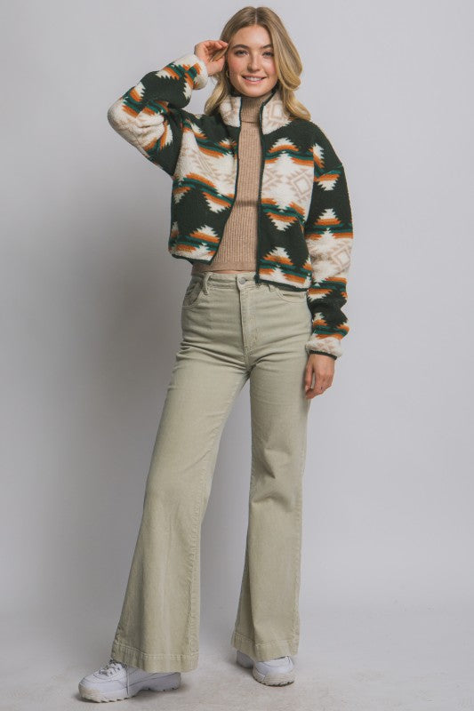 Aztec Sherpa Full Zip Jacket