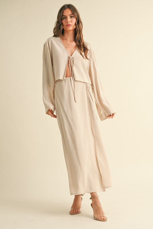 Tencel Fabric Long Wrap Skirt