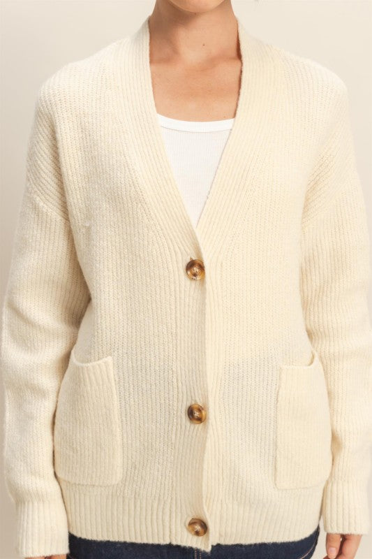 Cozy Oversized Button Up Knit Cardigan