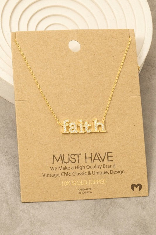 Gold Dipped Faith Necklace