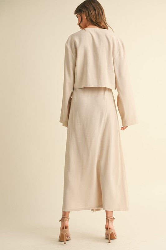 Viscose Long Sleeve Tie Front Top