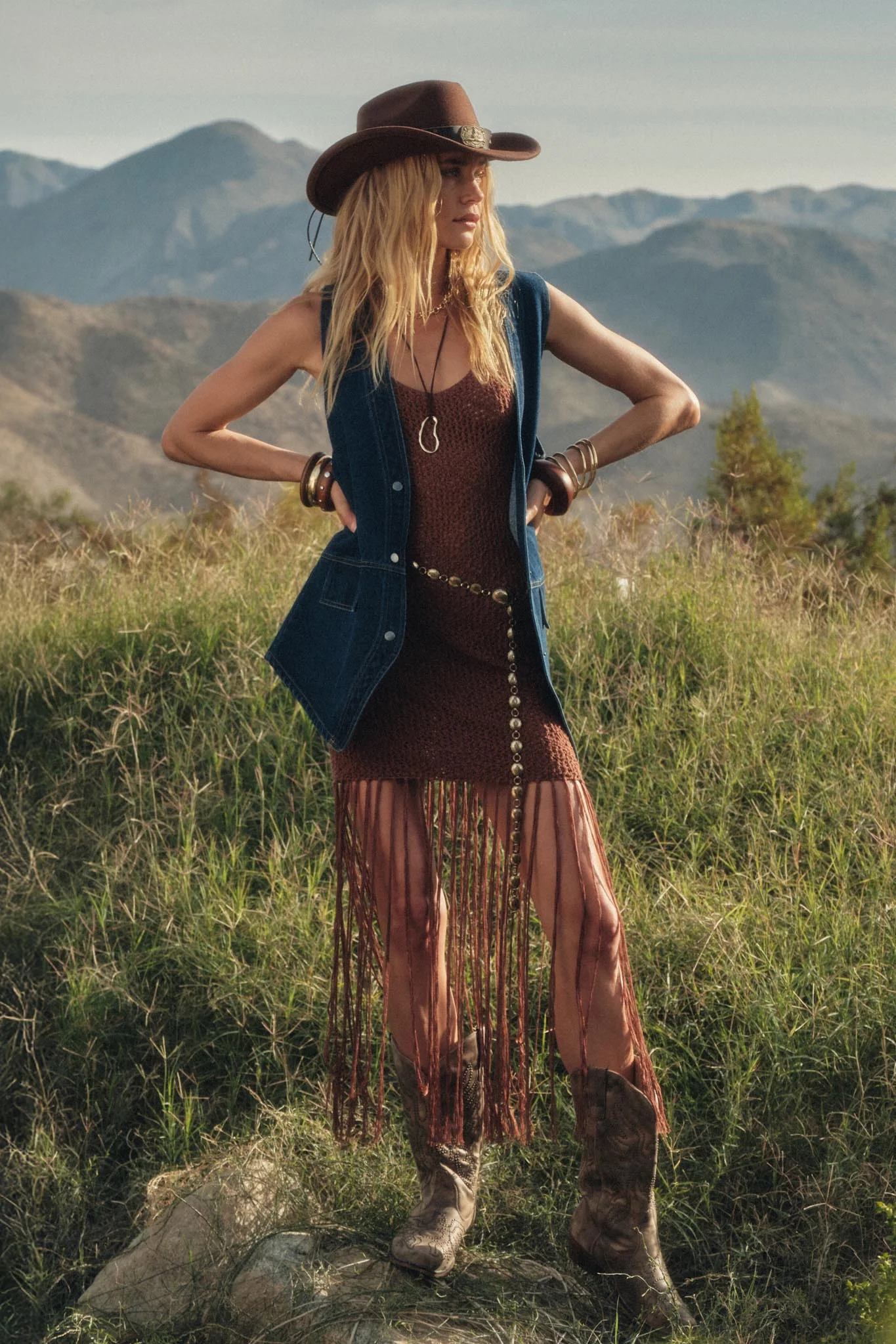 crochet fringe maxi dress Crochet Knit Halter Fringe Maxi Dress