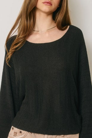 Camila Light Knit Batwing Cropped Top
