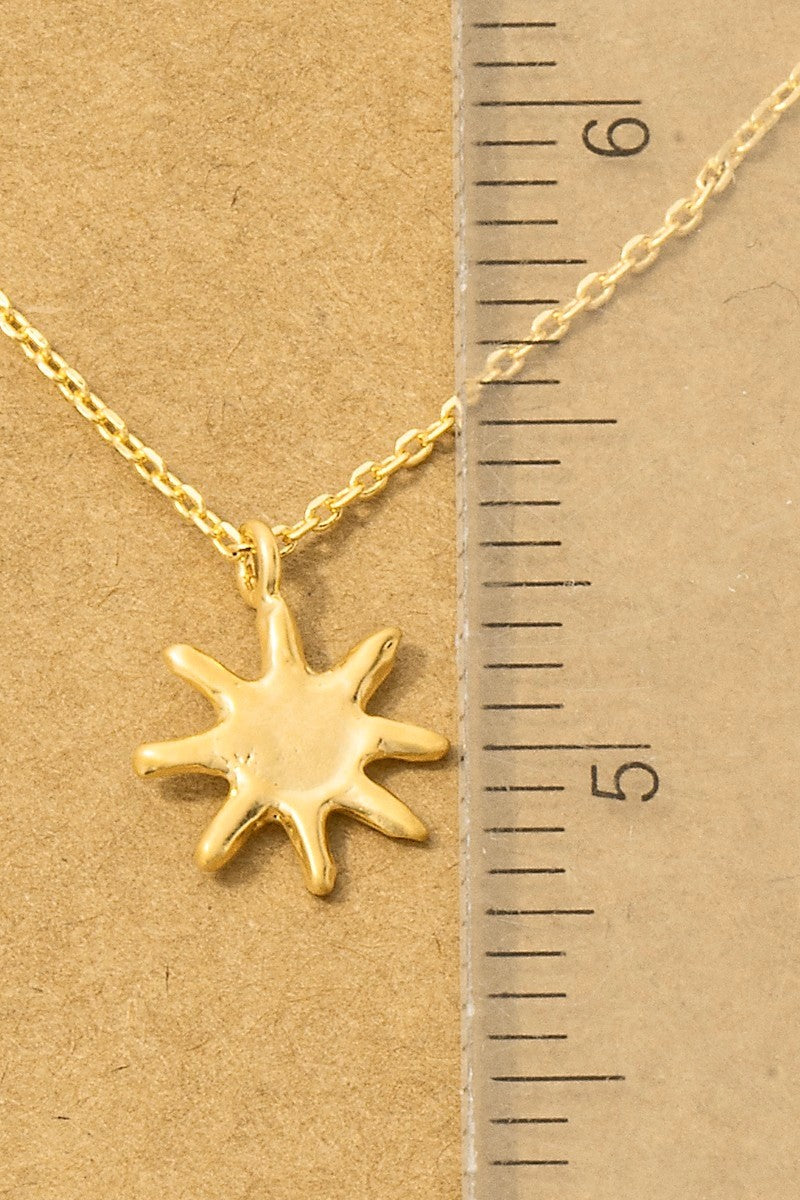 Matte Sunburst Charm Necklace
