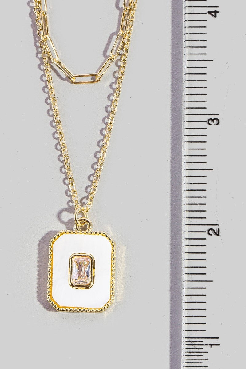 Polished Edge Stacked Rhinestone Necklace