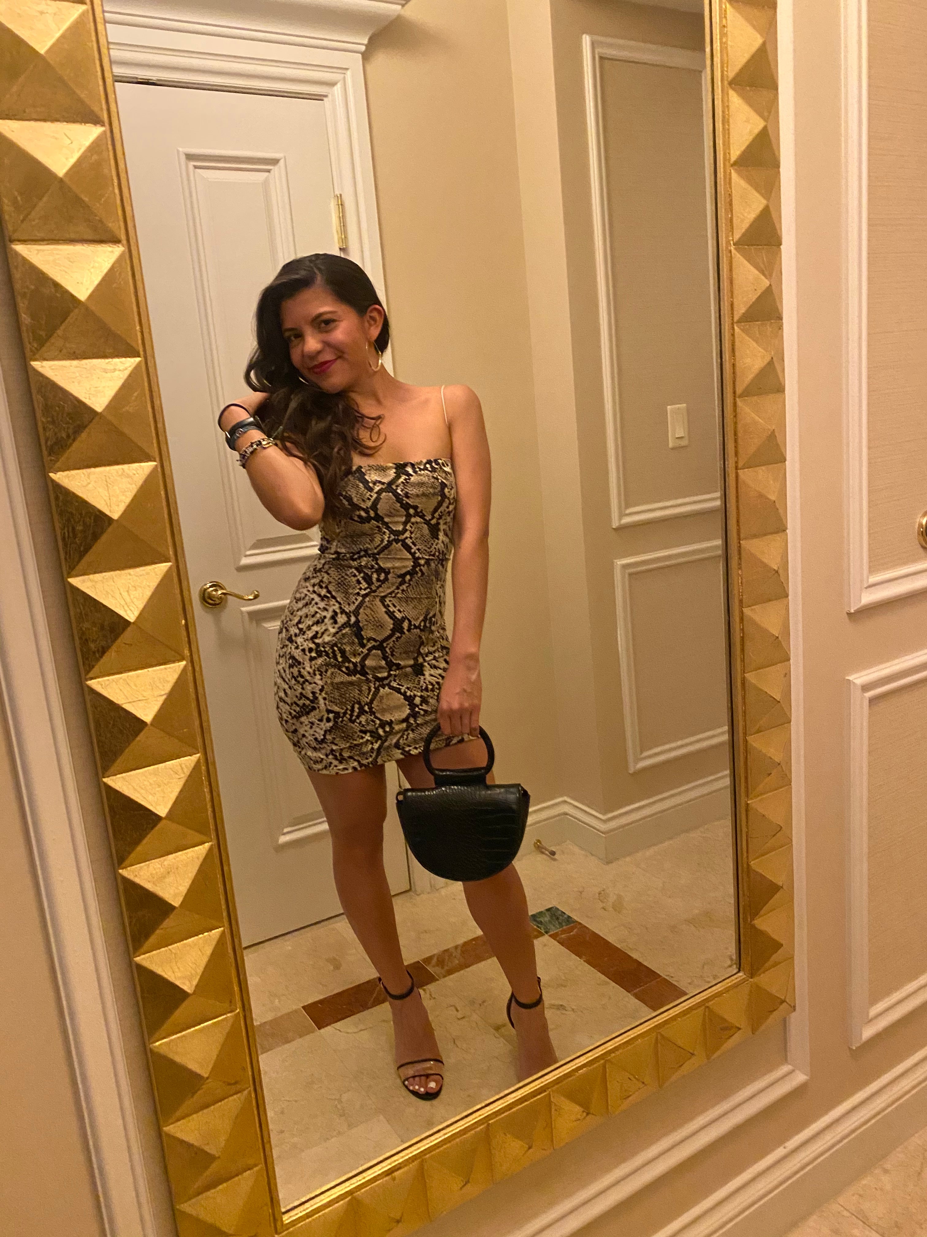 snake print short dress Brown Snake Skin Print Mini Dress