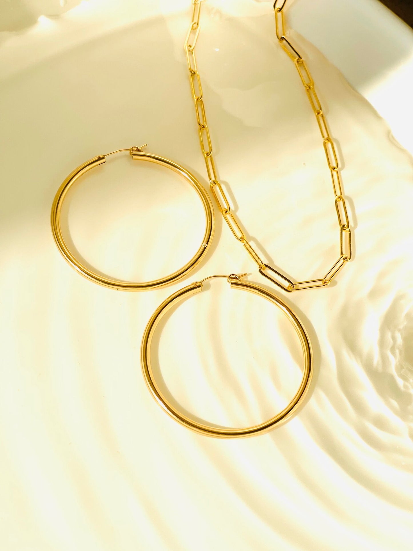 Luna Hoops 14k Gold