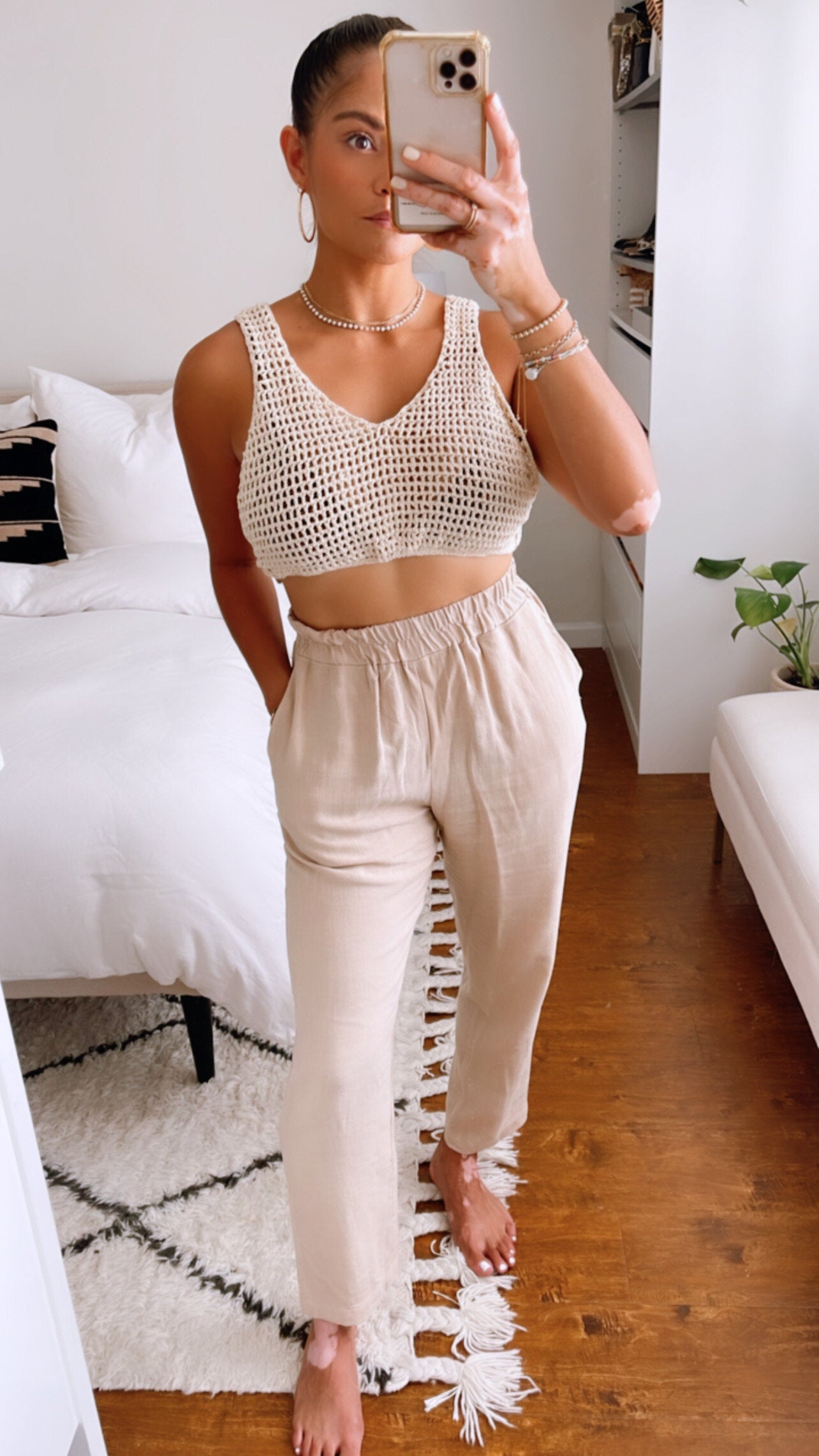 Angelina Crochet Cropped Top
