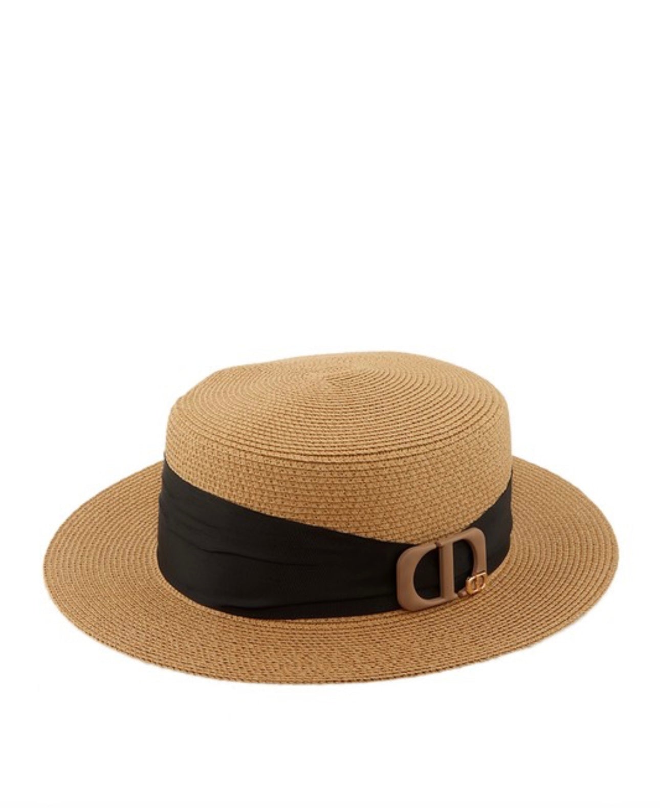 Straw Hat With CD Accent