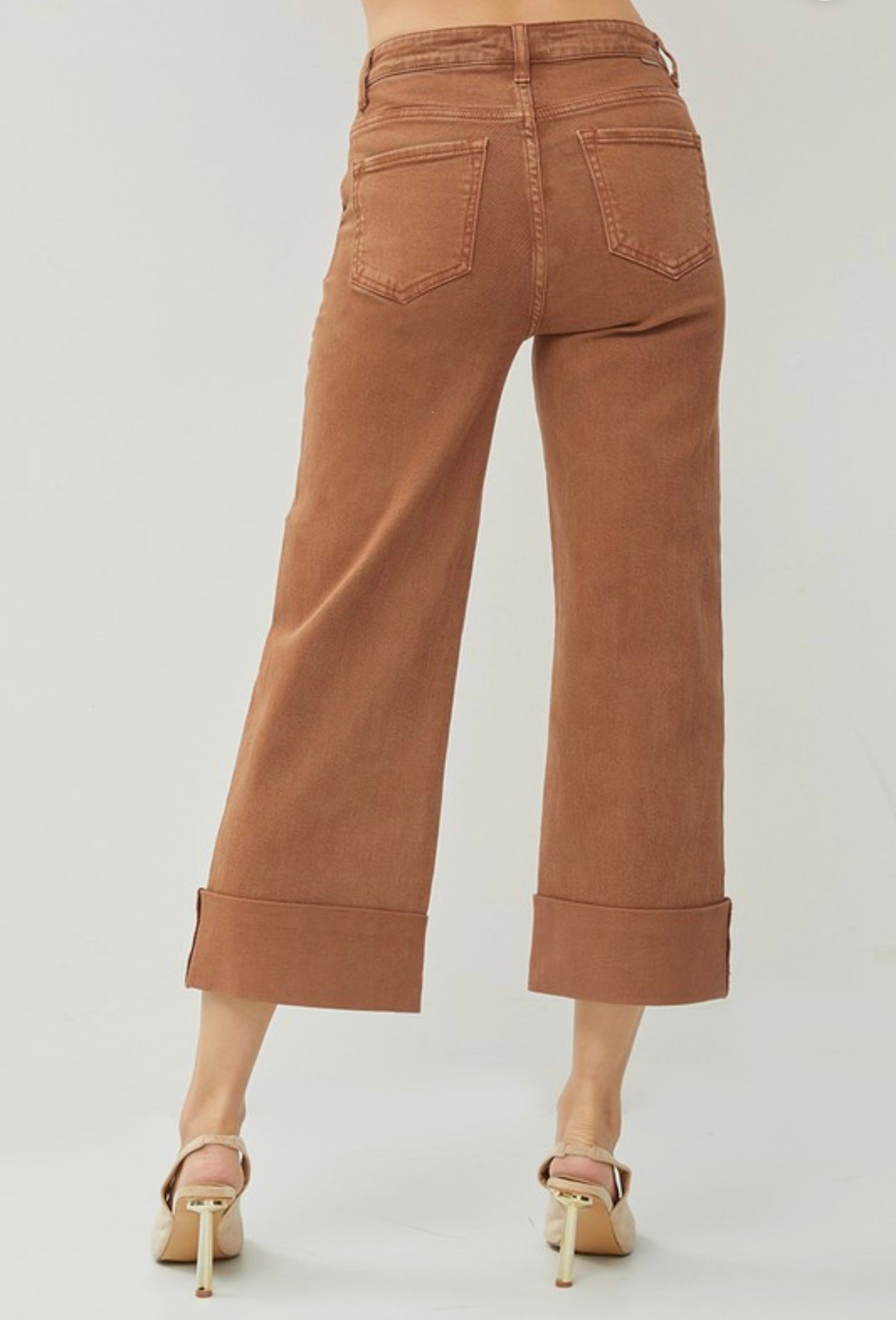 Charlie High Rise Ankle Wide cuffed Jeans