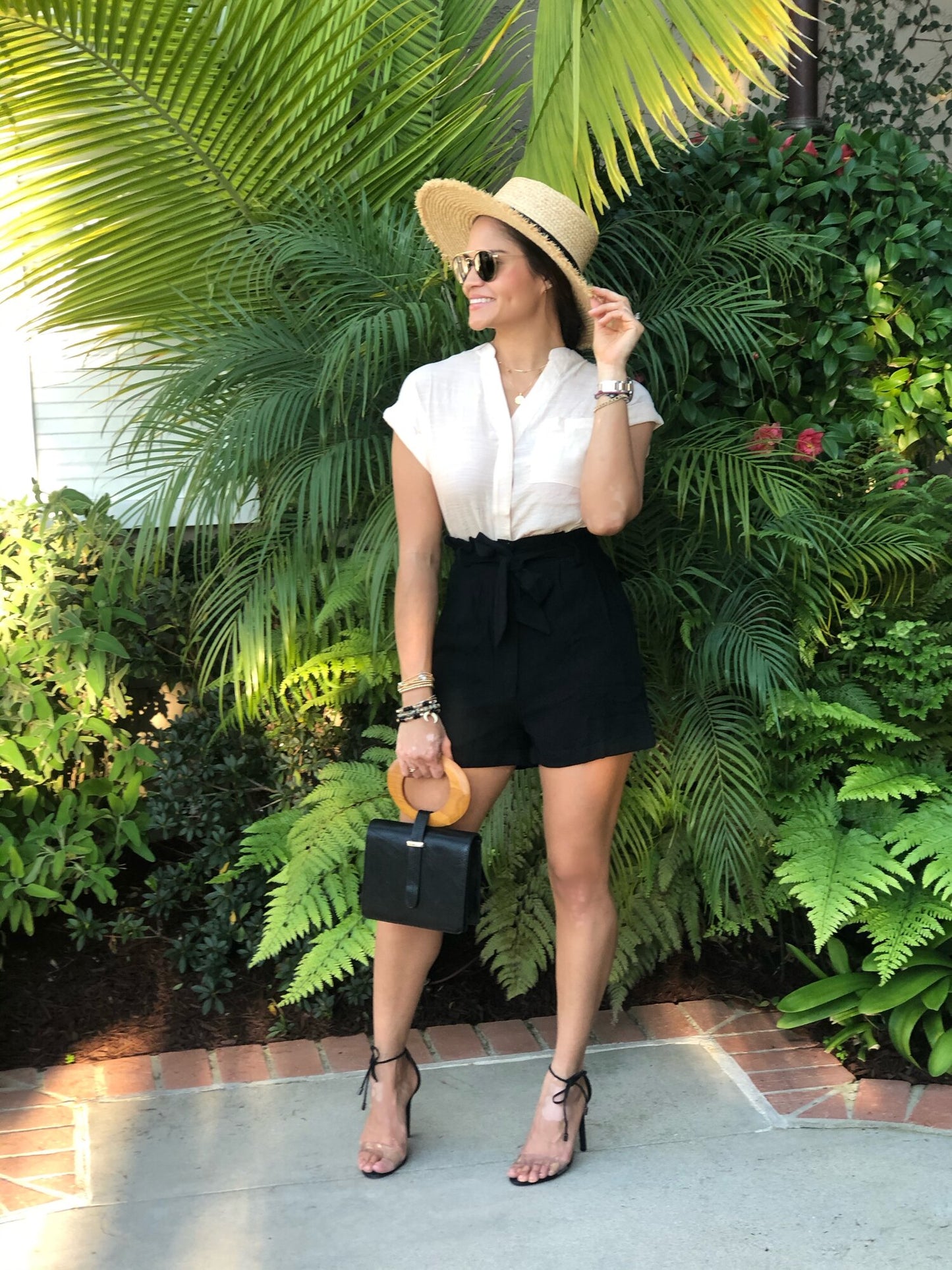 Leah High Waisted Belted Shorts