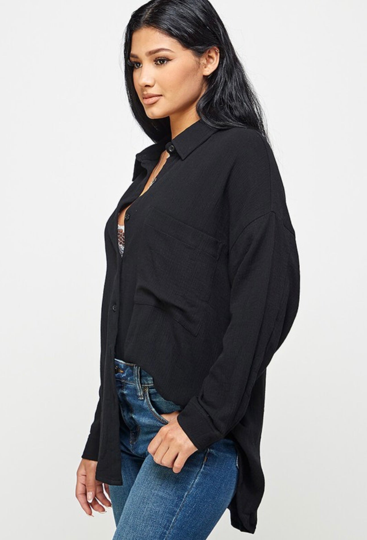 Catching Flights Button Down Top