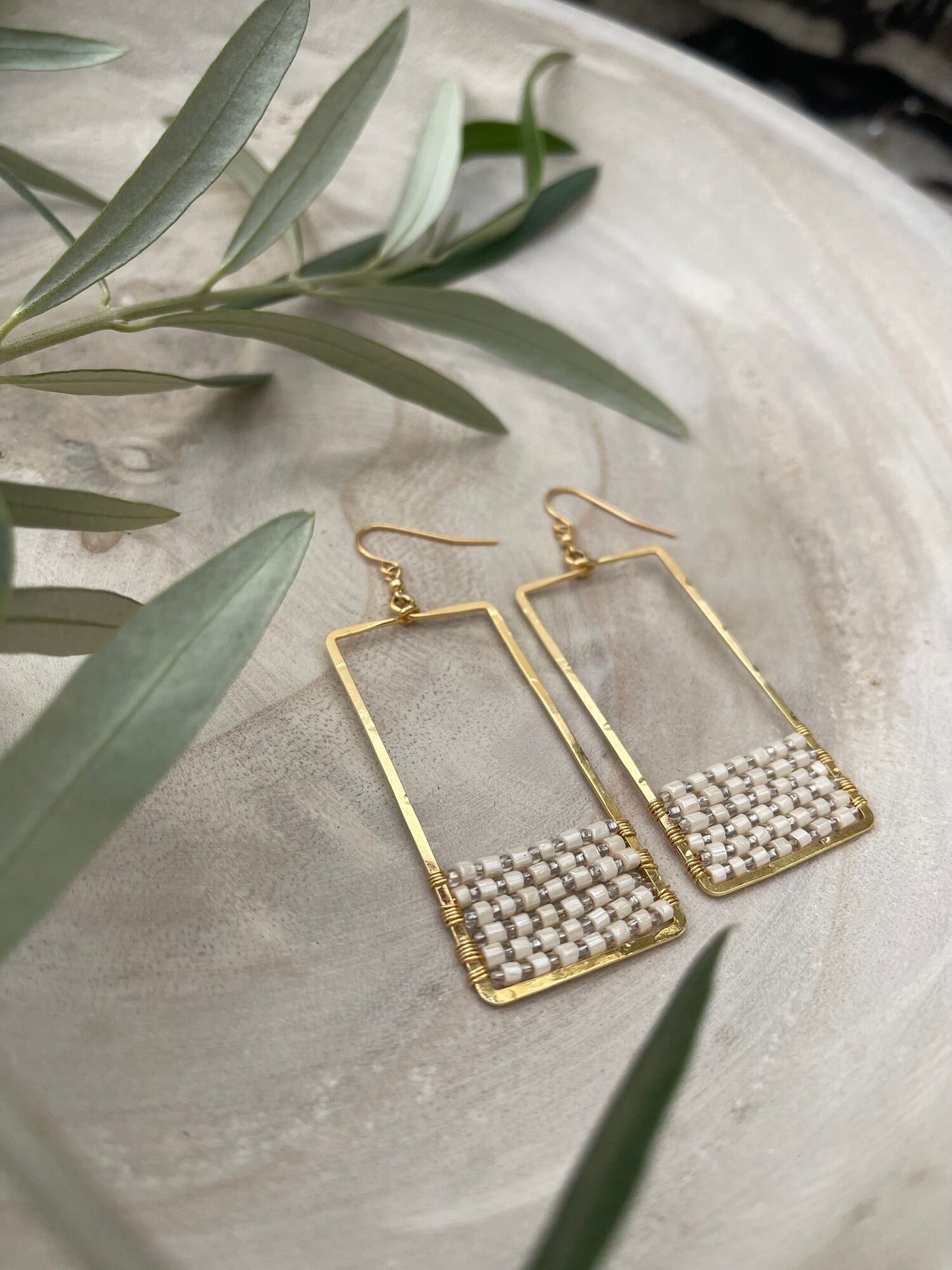 Luna Earrings with beaded detail