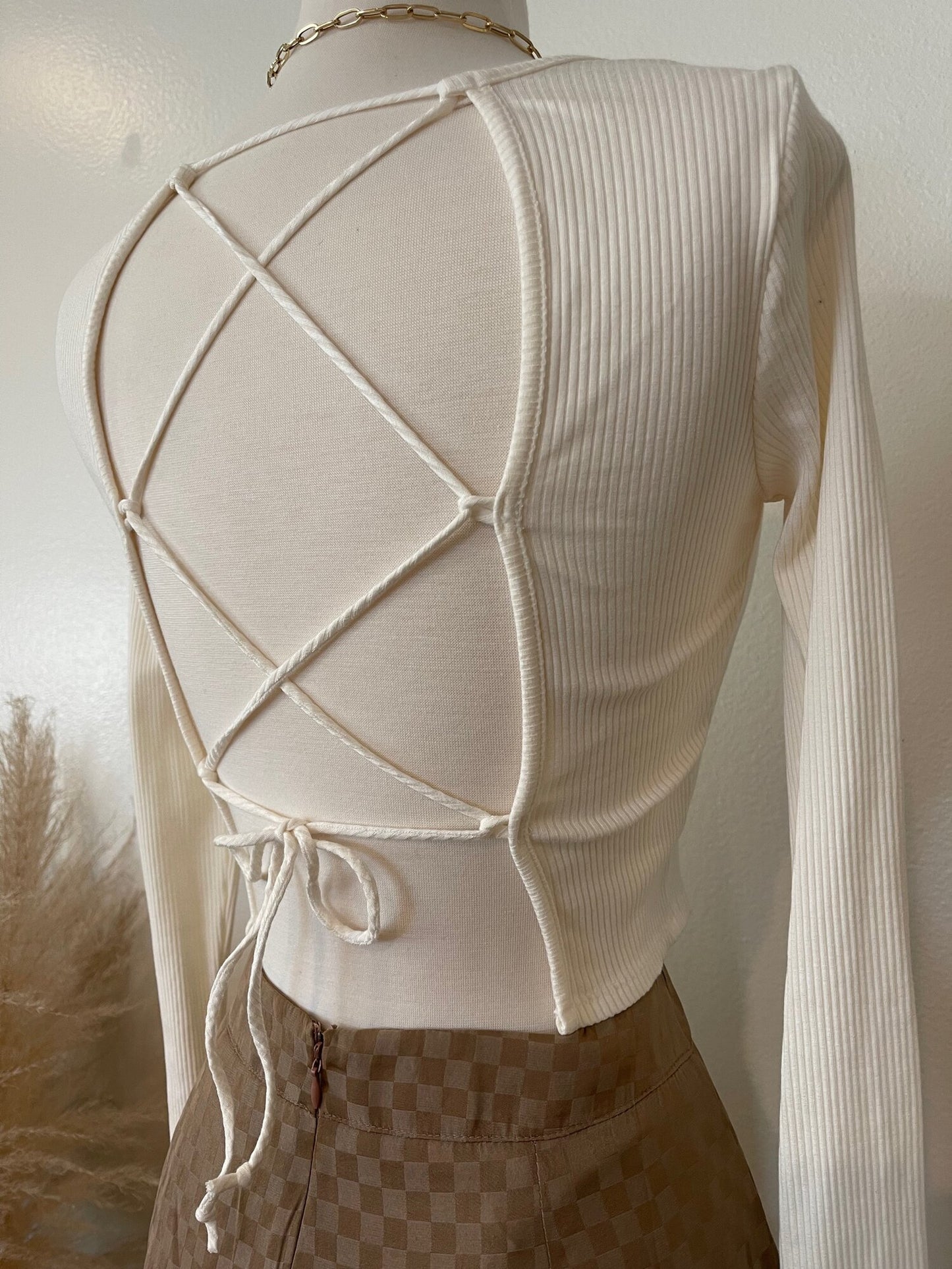 LA Girl long sleeve open Back Top