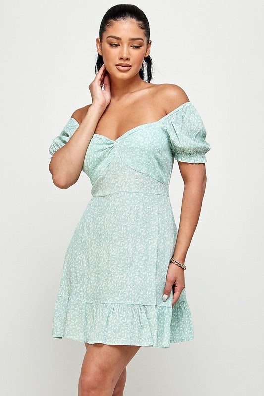 Mint Love Ruffle Dress