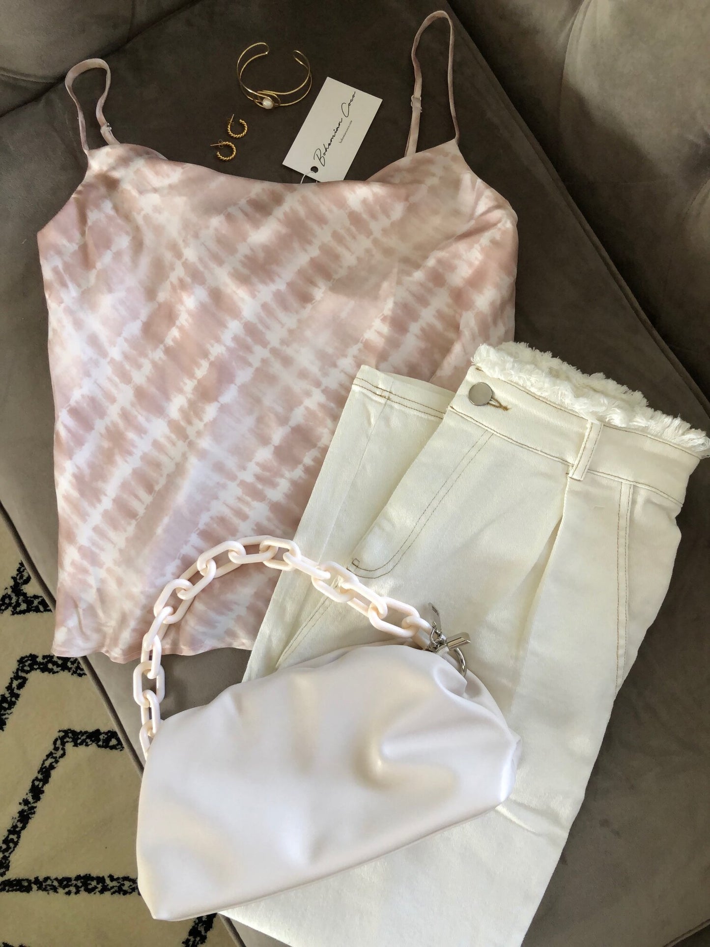 Twill Trouser With Frayed waist Hem