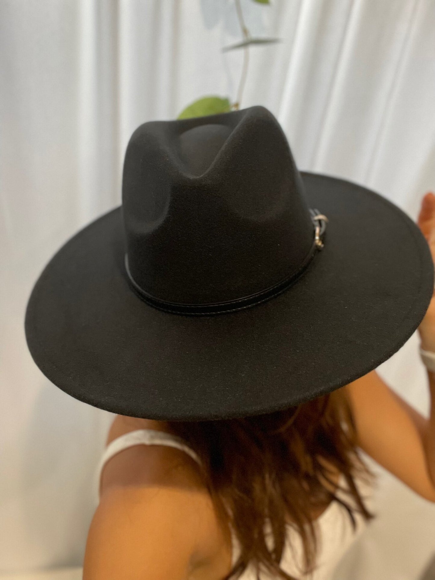 Skinny Buckle Wide Brim Hat