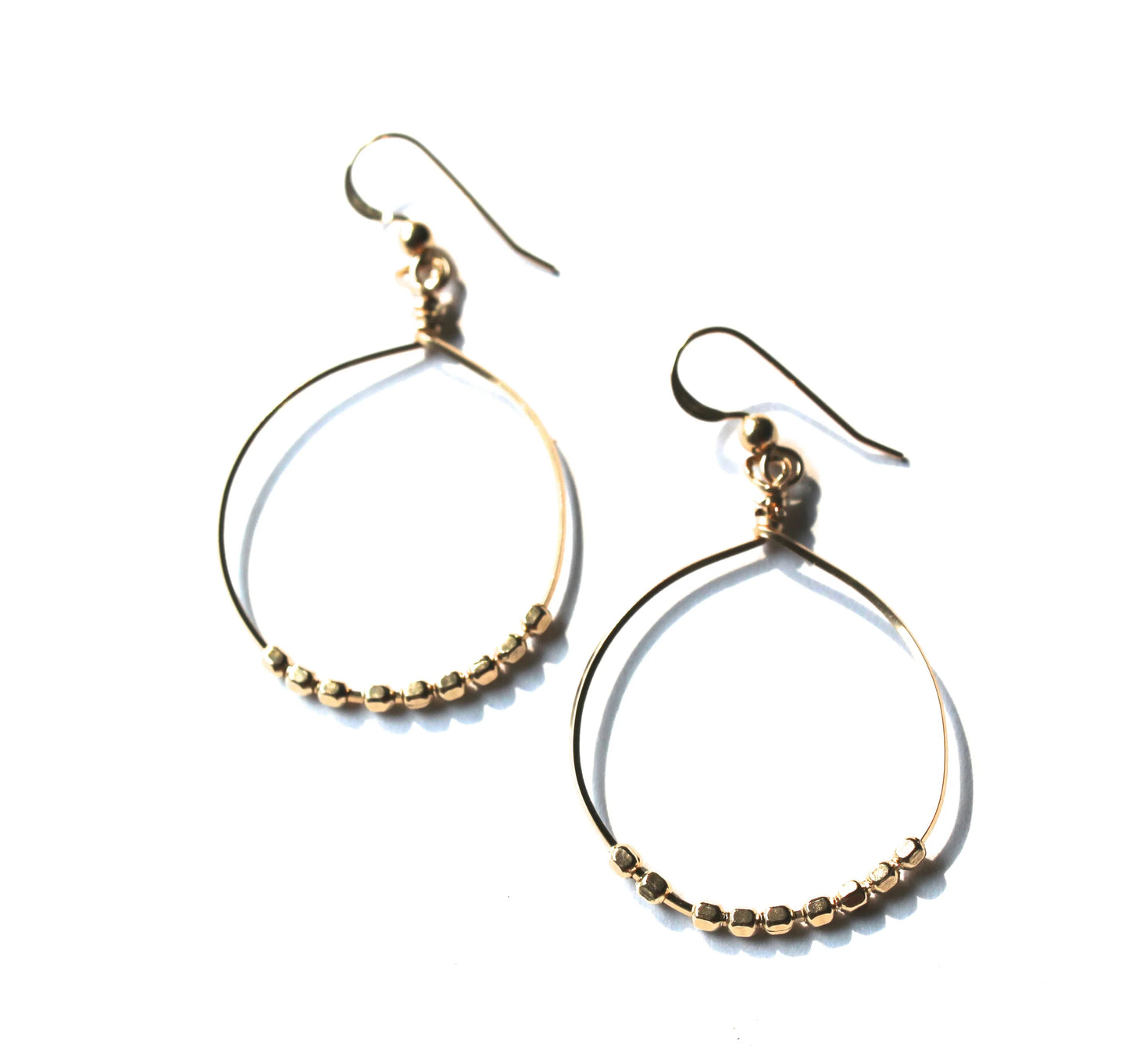 Boho Gold Bead Hoop Earring