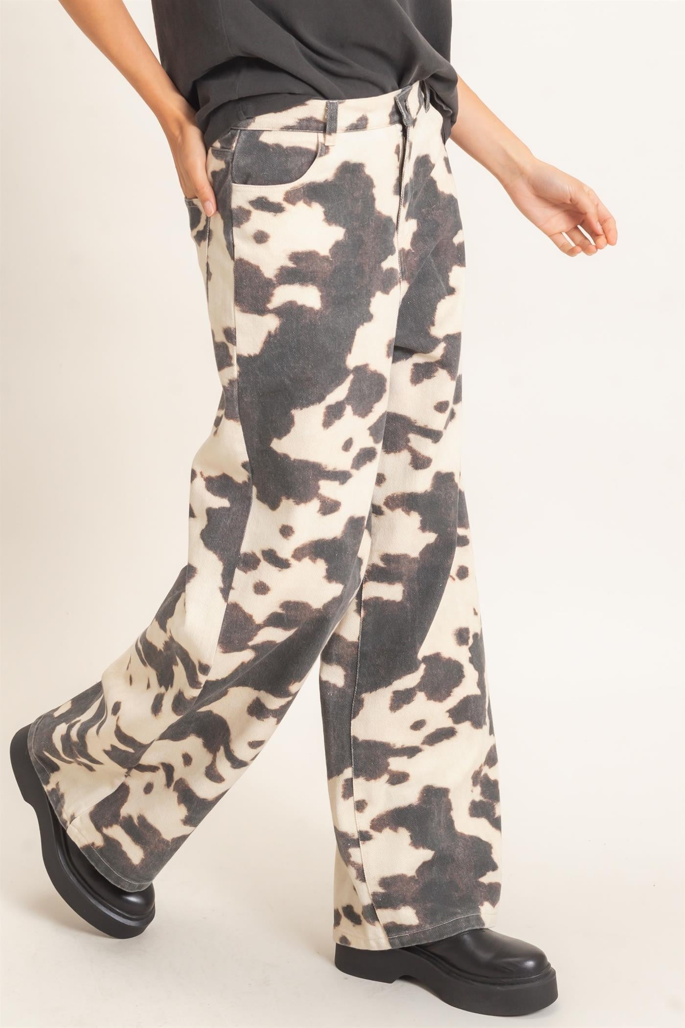 Moo-dy Cow Print Jeans