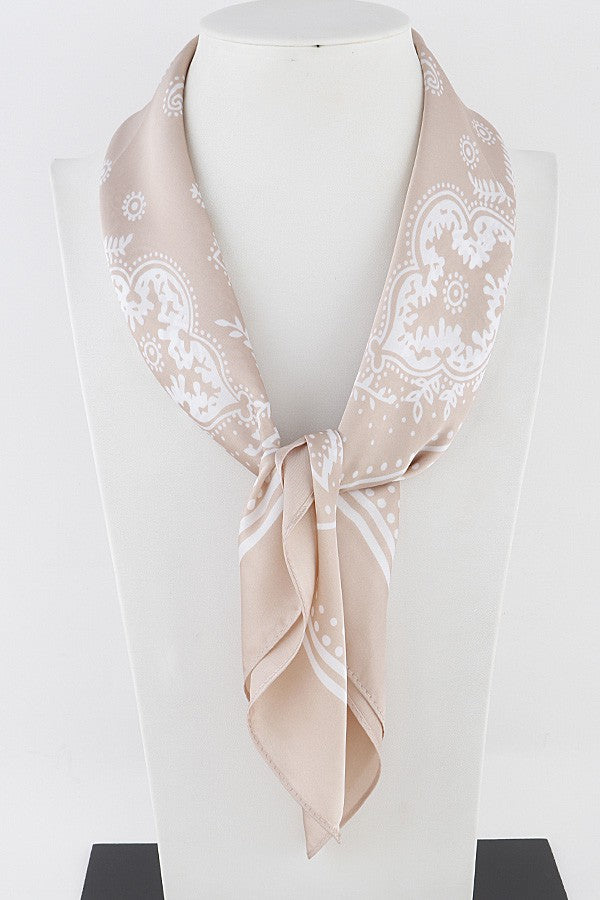 Light Paisley Design Square Scarf