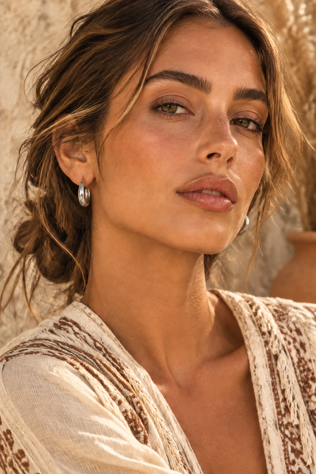 Lola Puffy Open Hoop Earring