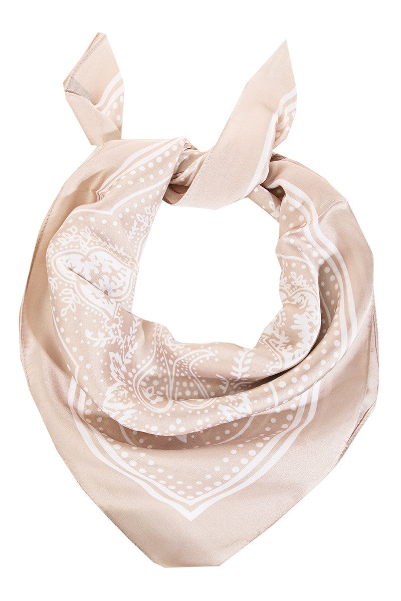 Light Paisley Design Square Scarf