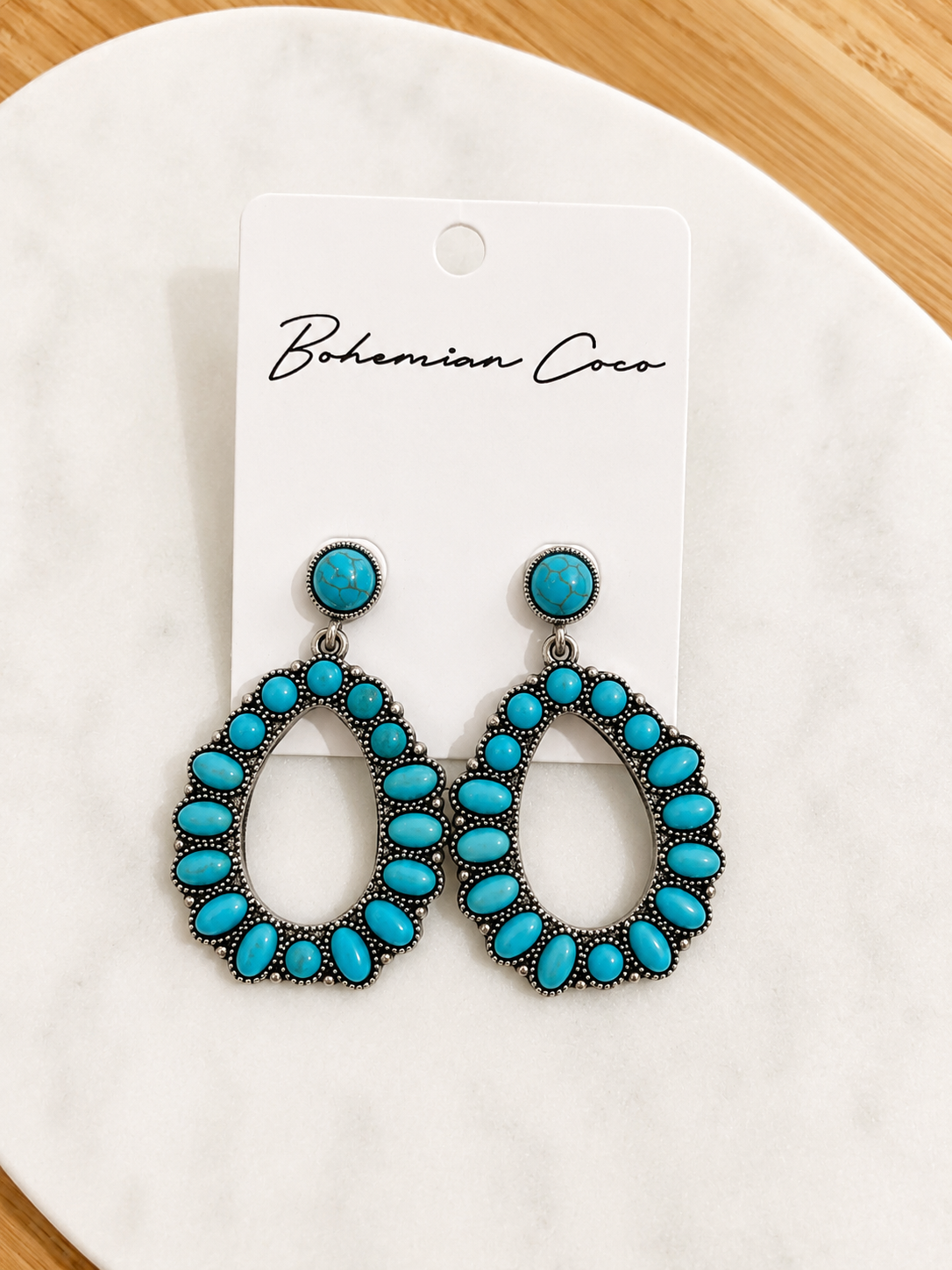 Turquoise Teardrops Studs