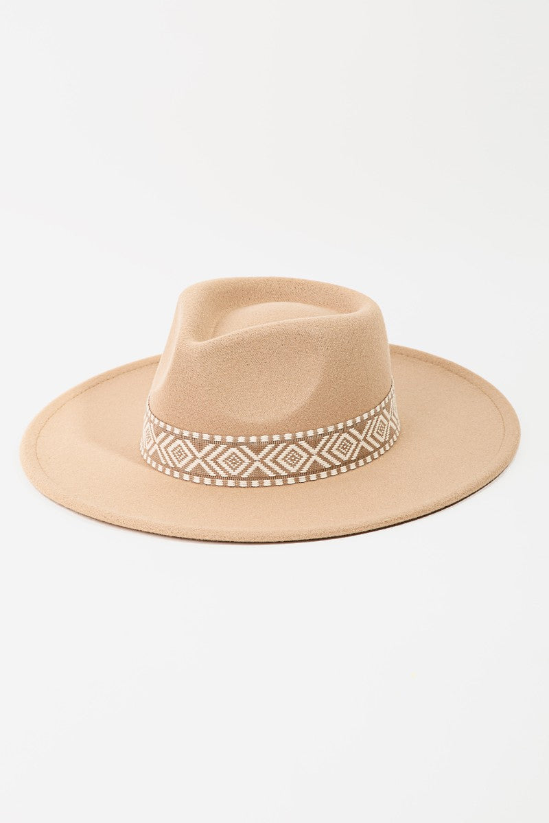 Boho Stripe Pattern Fedora Hat