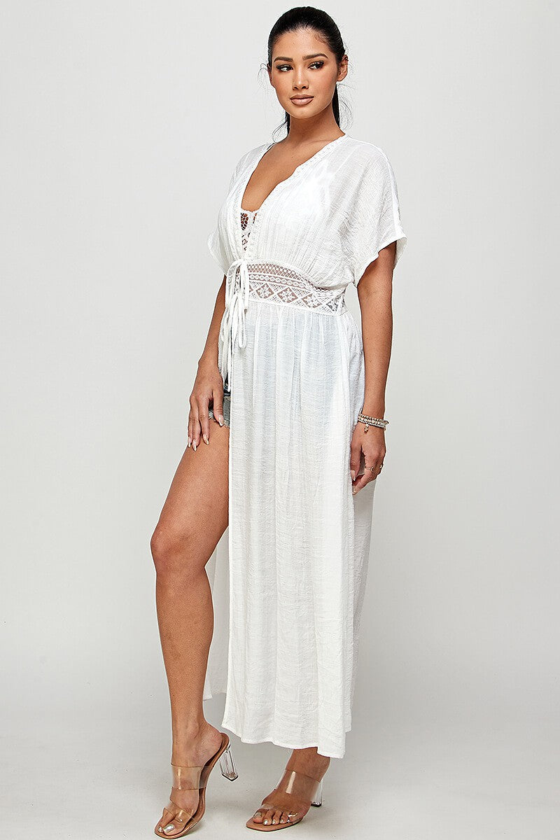 Ocean Air Lace Duster Maxi Cover up