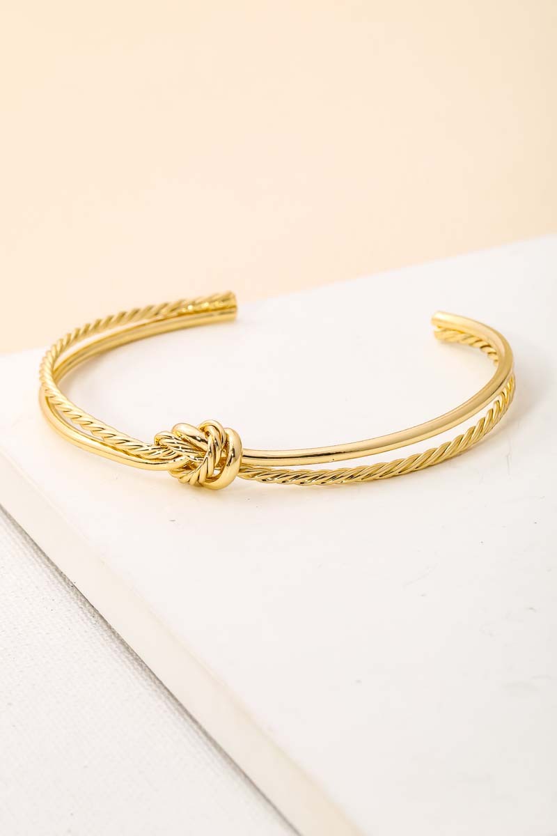 Hold Me Close Knot Open Cuff Bracelet