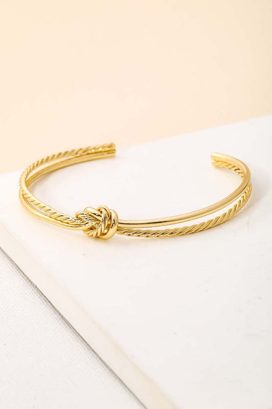 Hold Me Close Knot Open Cuff Bracelet
