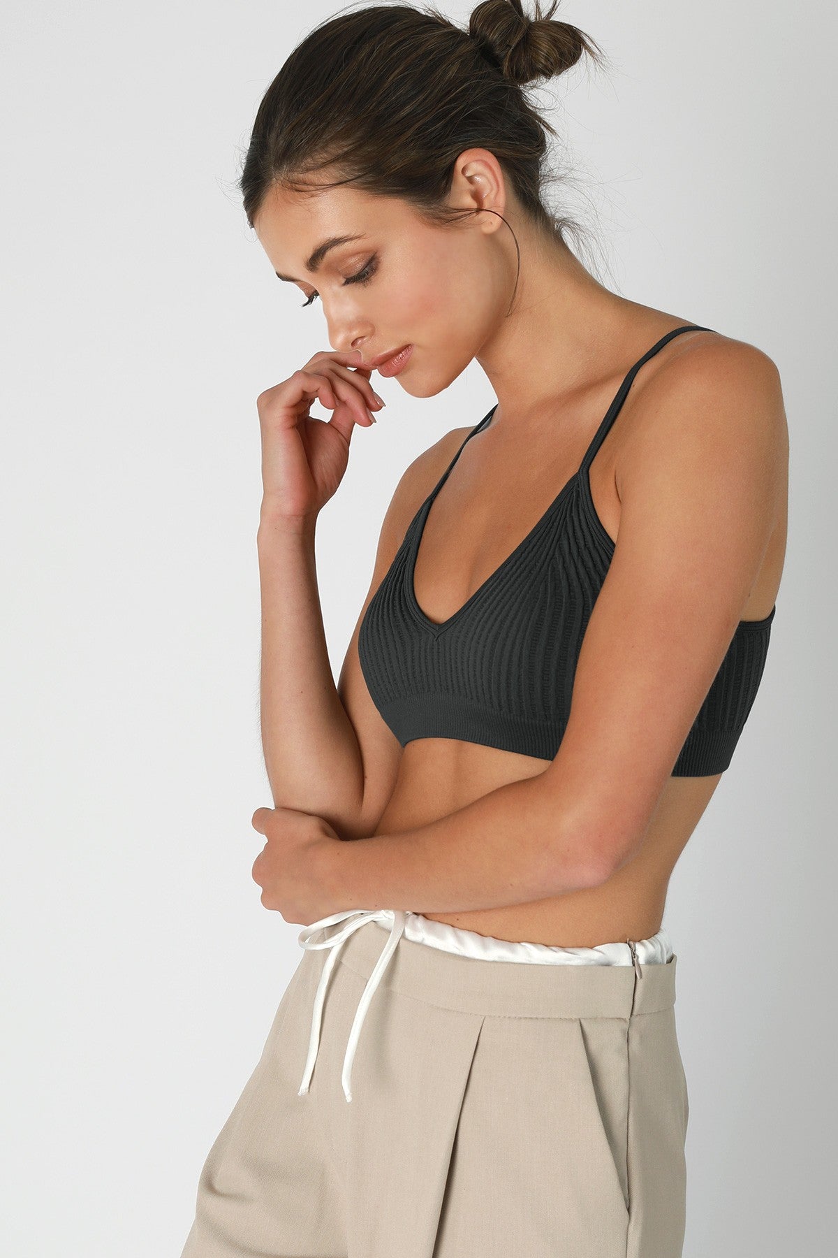 NIKIBIKI Ribbed V-neck Bralette